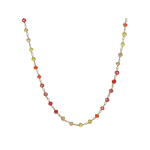 Girocollo/Collana in argento 925 placcato oro, catena rosario colori assortiti. Cm 38+5