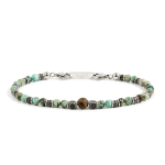 Bracciale turchese africano e occhio di tigre