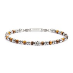 Bracciale con rondelle in pietra ed elementi in ematite