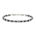 Bracciale con rondelle in pietra ed elementi in ematite