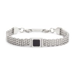 Bracciale con pietra centrale catena mesh