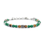 Bracciale malachite e occhio di tigre 6mm