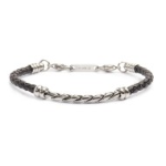 Bracciale in pelle sintetica con catena twisted