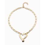 COLLANA d’oro 18k a maglie e con cuore