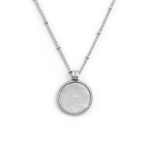 Collana catena grumetta con piastrina tonda pendente