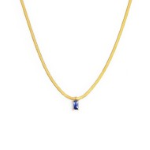 Collana catena snake con zircone baguette