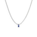 Collana catena snake con zircone baguette (FINITURA COLOR ACCIAIO)