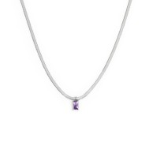 Collana catena snake con zircone baguette (FINITURA COLOR ACCIAIO)