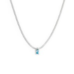 Collana catena snake con zircone baguette (FINITURA COLOR ACCIAIO)