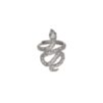 Anello in argento 925, serpente con zirconi bianci occhi di zircone smeraldo.