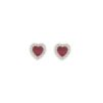 Orecchino in argento 925 rodiato, cuore con zirconi