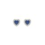 Orecchino in argento 925 rodiato, cuore con zirconi