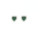Orecchino in argento 925 rodiato, cuore con zirconi