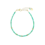 Bracciale con zirconi a cubetti sfaccettati verdi (2×2 mm) e argento 925 placcato oro.