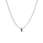 Collana catena snake con zircone baguette (FINITURA COLOR ACCIAIO)