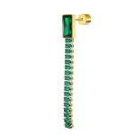 Orecchino a lobo catena tennis baguette
