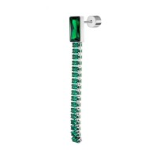 Orecchino a lobo catena tennis baguette