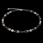 Collana GeoCUBE® onice nero-oro rosé