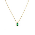 Collana catena snake quadrata cristallo baguette centrale