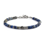 Bracciale catena dischetti in pietra e acciaio