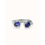 Bracciale rigido placcato argento sterling e due cristalli VIOLA