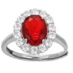 Anello in argento 925 rodiato OVALE (KATE MIDDLETON)