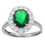 Anello in argento 925 rodiato OVALE (KATE MIDDLETON)
