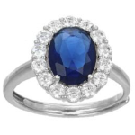 Anello in argento 925 rodiato OVALE (KATE MIDDLETON)