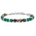 Bracciale malachite e occhio di tigre 8mm