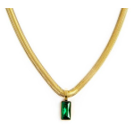 Collana catena snake cristallo baguette centrale