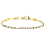 Bracciale tennis 2mm con zircone centrale