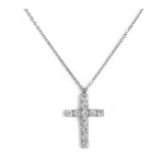 Collana croce pendente 2,6cm con zirconi