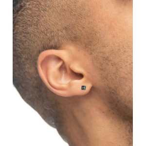 Orecchino a lobo con zircone nero quadrato 0,34mm