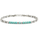 Bracciale acciaio con pietra azzurro turchese