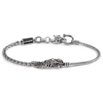 Bracciale con piuma con catena snake e sonaglio
