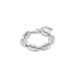 Bracciale placcato argento Sterling con maglie ovali