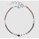 Braccialetto amuleto small cristalli e strisce di onice grigio-cristallo