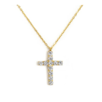 Collana croce pendente 2,6cm con zirconi