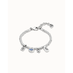 Bracciale placcato argento Sterling e cristallo