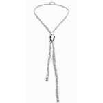 Collana  lunga a sfere placcata argento Sterling con tre sfere centrali