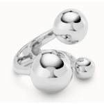 Anello placcato argento Sterling con tre sfere di varie dimensioni