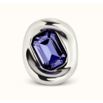 Anello placcato argento sterling con cristallo viola