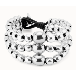 Bracciale formato da tre file di perline placcate argento Sterling