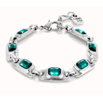 Bracciale in argento sterling con cristalli verdi