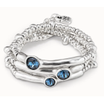Bracciale triplo placcato argento Sterling e cristallo