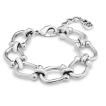 Bracciale placcato argento con maglie ovali medie