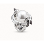 Anello placcato argento Sterling e perla