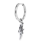 Orecchino a cerchio con fulmine pendente