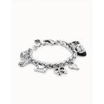 Bracciale placcato argento Sterling con catenina grossa e vari charm