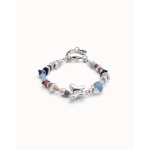 Bracciale placcato argento Sterling con cristalli artigianali multicolore